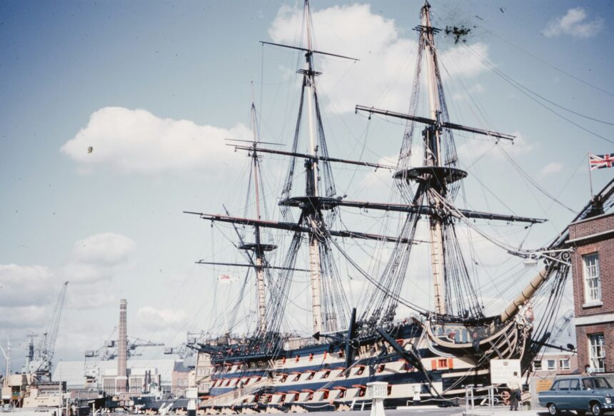 Historic sailing ship representing East India Company era trade