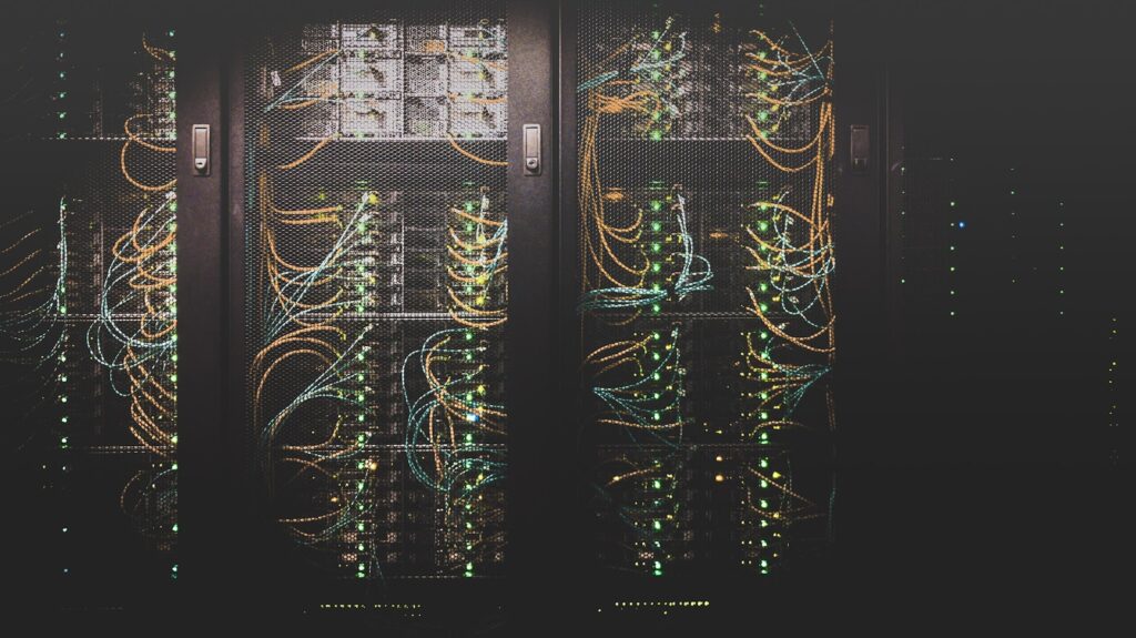 Cable network in a data center, representative image