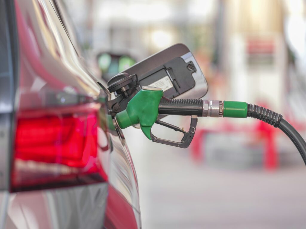 Fuel pump nozzle in a car tank, representative image