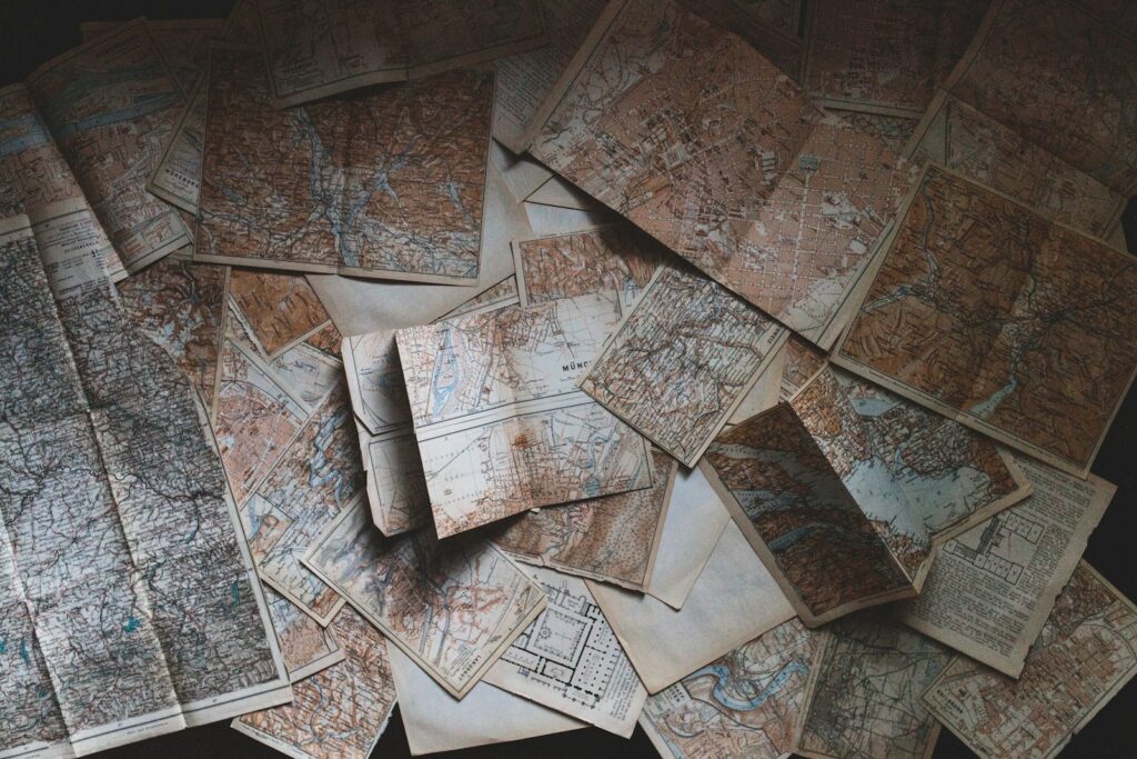 Maps lying on the floor, representative image
