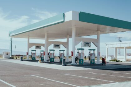 Row of fuel pumps at a station, representative image