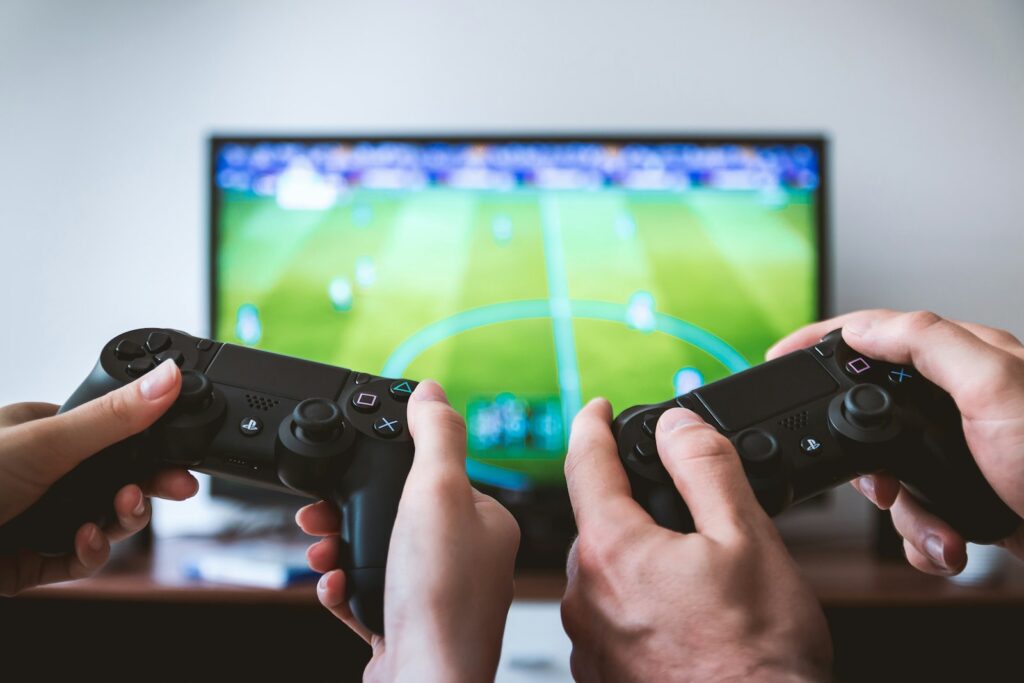 Two people playing a console game, representative image