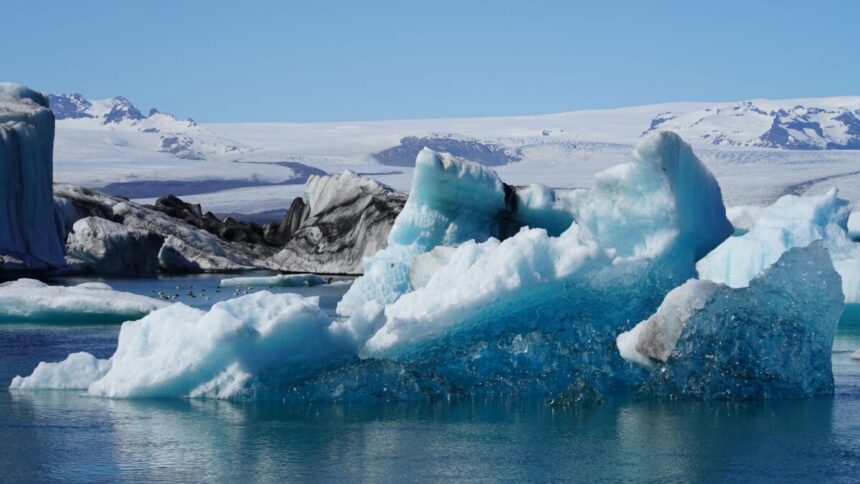 Icebergs in Arctic waters, symbolic of the Greenland region where the US is expanding its military presence