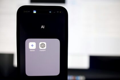 Close-up of an AI assistant interface on a phone screen, illustrating the new Gemini app for Windows