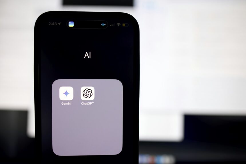 Close-up of an AI assistant interface on a phone screen, illustrating the new Gemini app for Windows