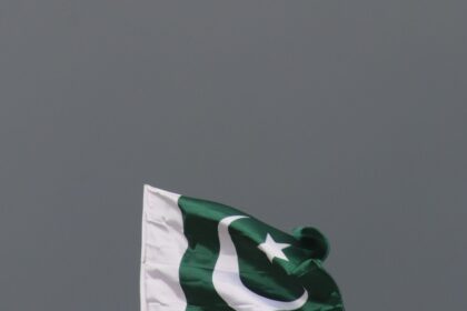 Pakistani national flag, symbolizing Pakistan's diplomatic engagement with Iran