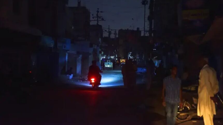 A Lahore locality in darkness during routine loadshedding