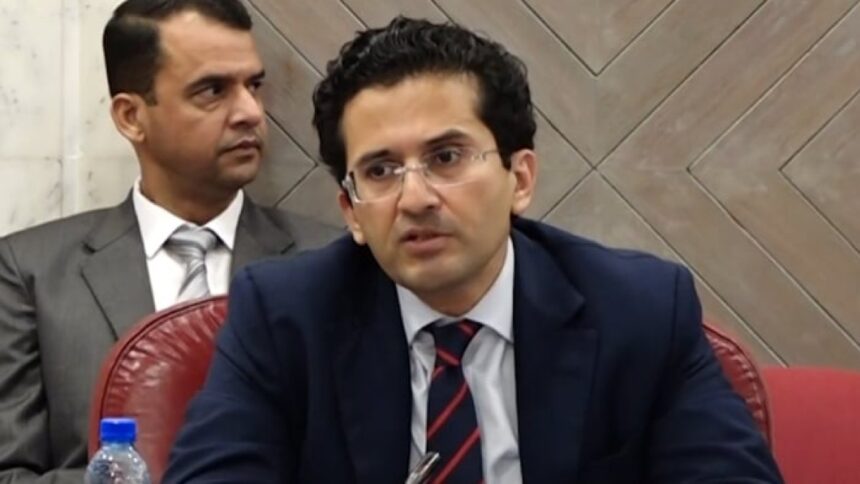 Petroleum Minister Ali Pervaiz Malik speaks at the National Assembly petroleum committee in Islamabad
