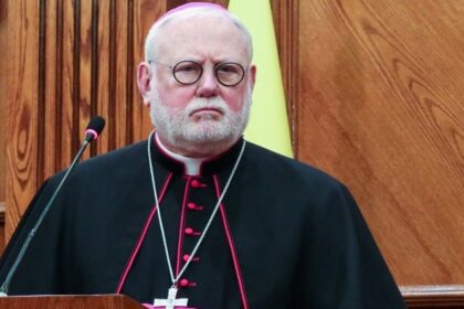 Archbishop Paul Richard Gallagher at a press conference in Amman, Jordan, in 2024