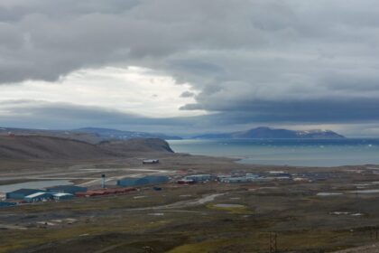 Panoramic view of Pituffik Space Base, the US military installation in Greenland