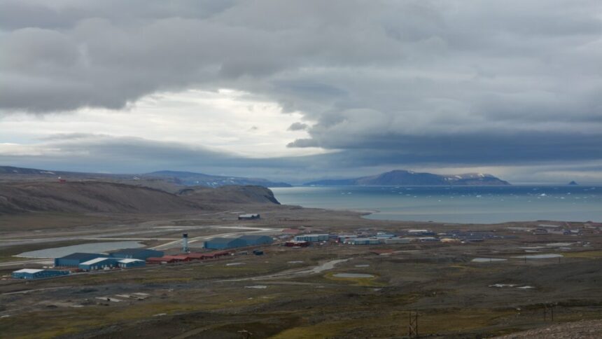 Panoramic view of Pituffik Space Base, the US military installation in Greenland